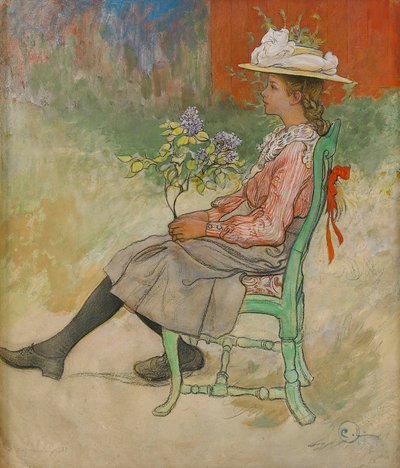 Dagmar Grill a kertben alkotó: Carl Larsson